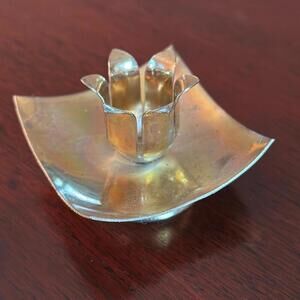 Pair of Mid-Century Modern Brass Tulip Candle Holders